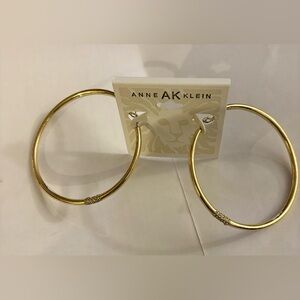 Ann Klein Large Rhinestone Hoop Earrings